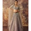 Bridal Geethika Kanumilli | Periwinkle Sequin Lines Lehenga Set