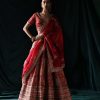 Womens Petticoat Lane | Red Floral Embroidered Lehenga Set