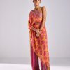 Womens Diya Rajvvir | Pink Printed U0026 Embroidered Kaftan Set