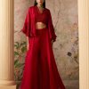 Womens Ridhi Mehra | Red Sashay Sharara Set