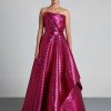 Womens Amit Aggarwal | Fuchsia Hand Woven Structured Gown