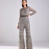 Womens Diya Rajvvir | Grey Embroidered Jumpsuit