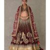 Bridal House of Masaba | Wine 'Dil- Chidiya' Lehenga Set