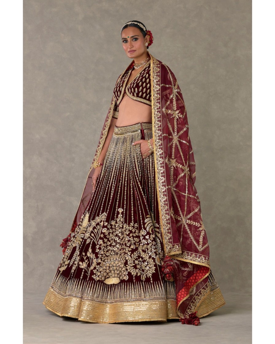 Bridal House of Masaba | Wine 'Dil- Chidiya' Lehenga Set