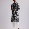 Mens Country Made | Black Shadow Camo Printed Kurta Set