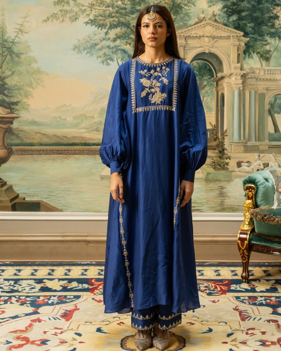 Womens Paulmi u0026 Harsh | Electric Blue Kurta Set