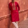 Mens Punit Balana Menswear | Surkh Laal Kurta With Pants