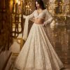 Bridal Seema Gujral | Ivory Gold Floral Lehenga Set