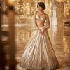 Bridal Seema Gujral | Silver Gold Crystal Lehenga Set