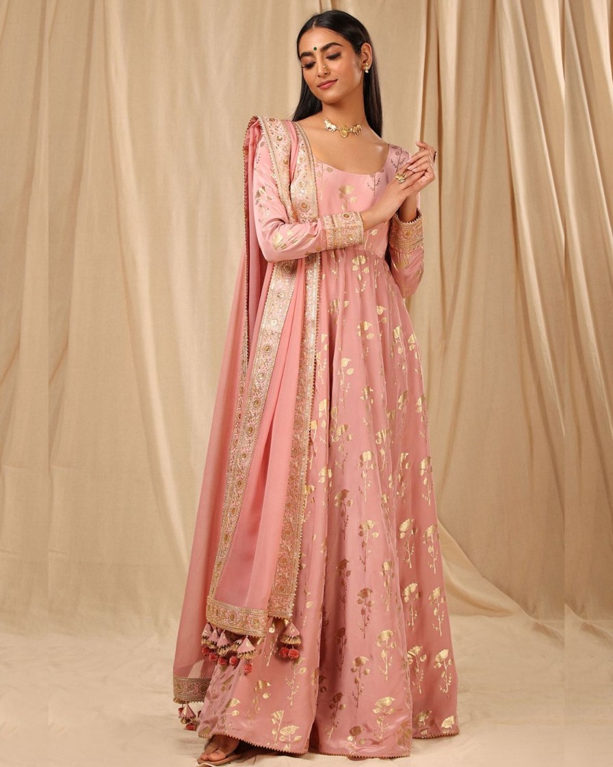 Womens House of Masaba | Mauve Periwinkle Scoop Neck Anarkali