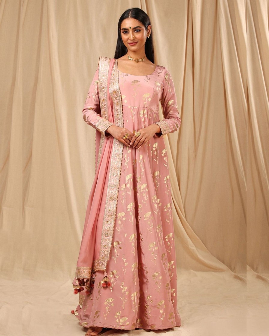 Womens House of Masaba | Mauve Periwinkle Scoop Neck Anarkali