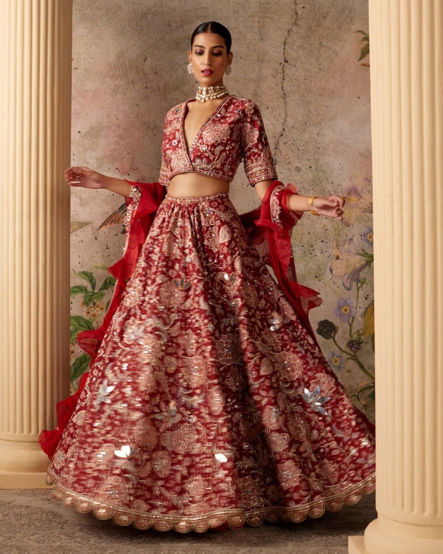 Womens Ridhi Mehra | Red Ochre Ace Lehenga Set