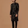 Mens House of Masaba Mens | Black Tribal Pillar Kurta