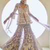 Bridal Seema Gujral | Mauve Pearl Sharara Set