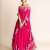 Womens Nupur Kanoi | Hand Embroidered Asymmetric Top U0026 Sharara Set