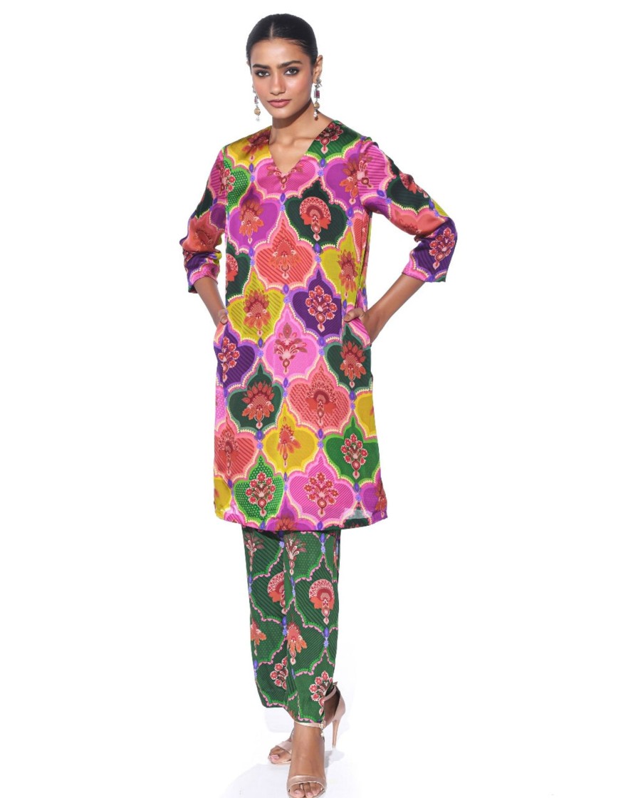 Womens Siddhartha Bansal | Multi Colour Kurta Co-Ord Set