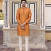 Mens Drishti u0026 Zahabia Mens | Tangerine Printed Kurta Set