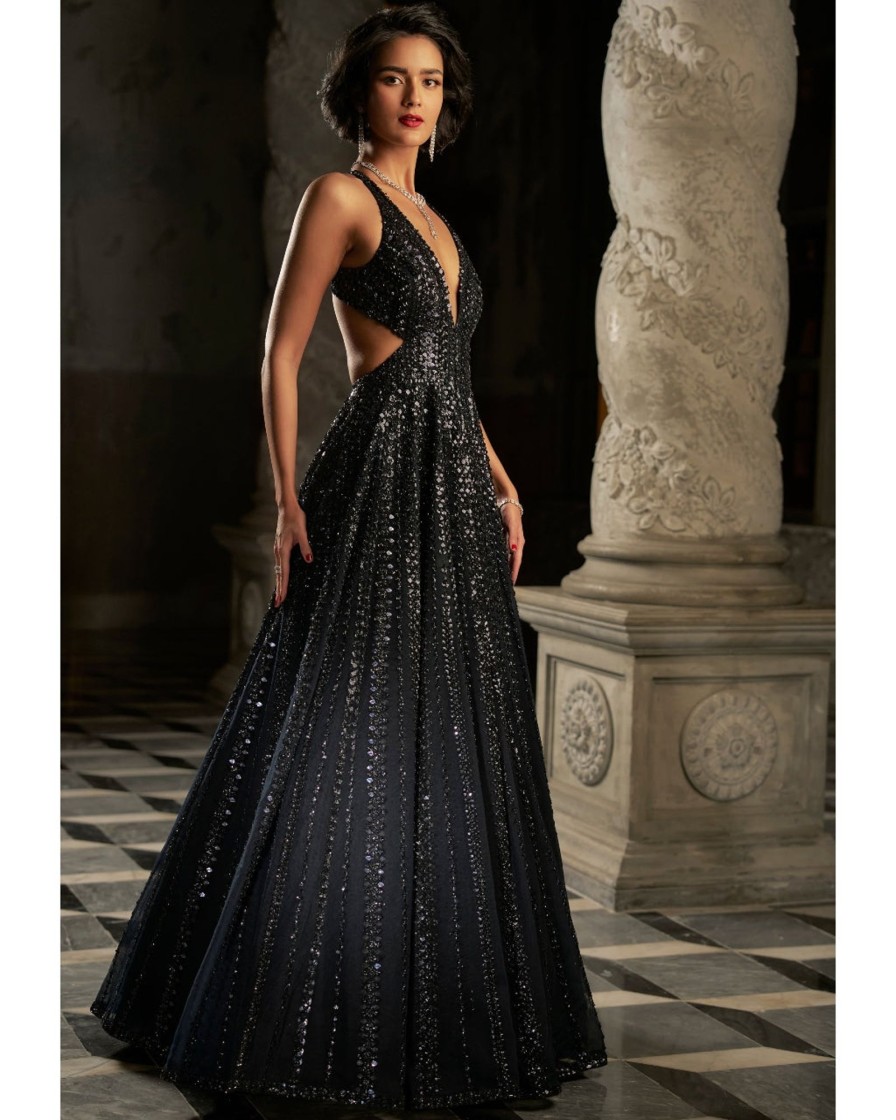 Bridal Seema Gujral | Navy Sequin Gown