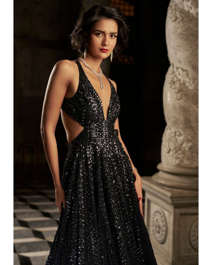 Bridal Seema Gujral | Navy Sequin Gown