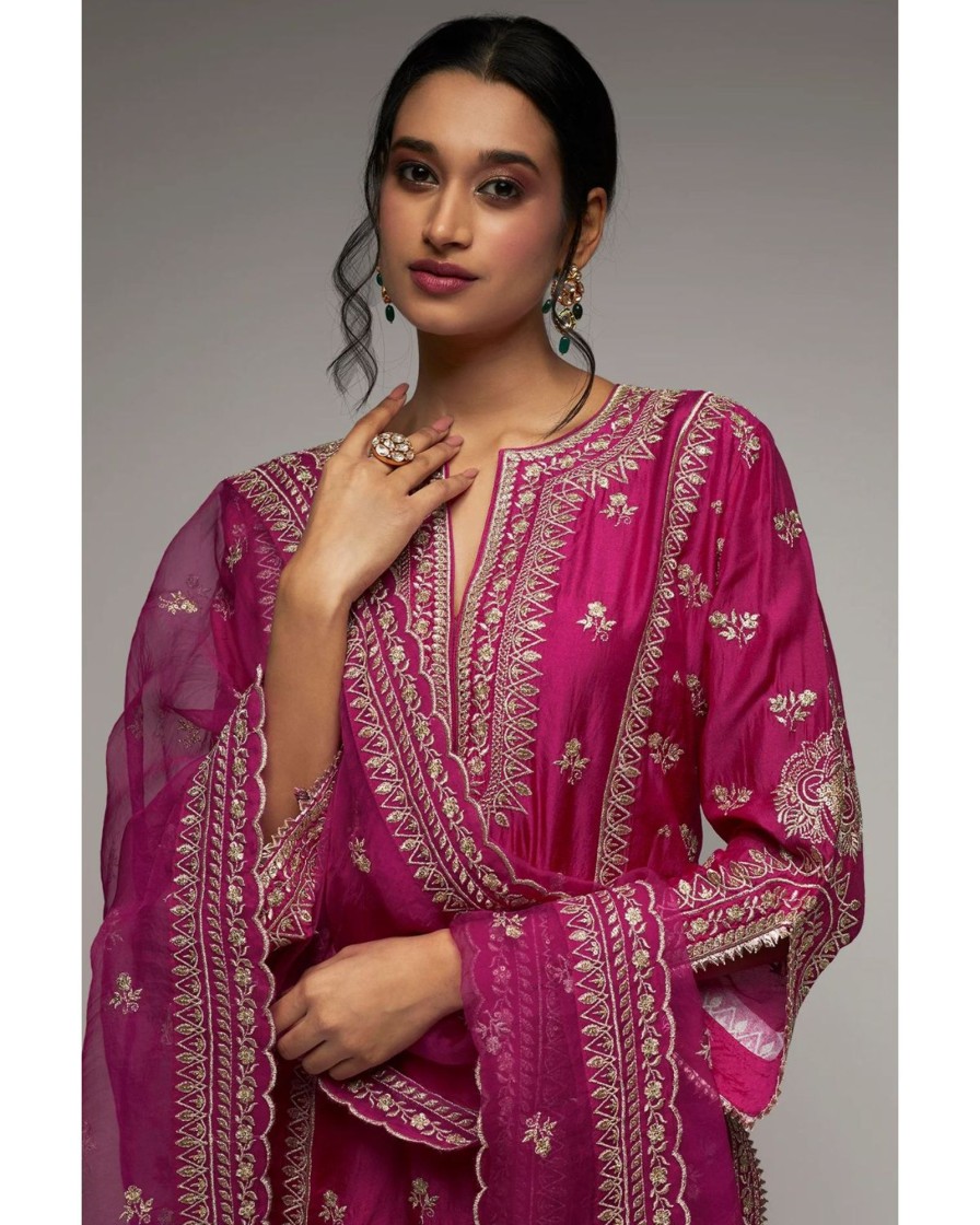 Womens Gopi Vaid | Fuchsia New Rati Long Set