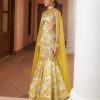 Womens Paulmi u0026 Harsh | Lime Yellow Geometric Floral Lehenga Set