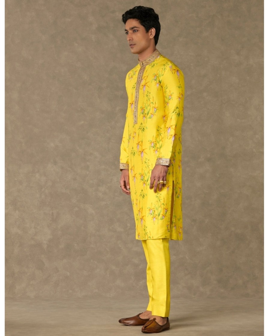 Mens House of Masaba Mens | Lemon Yellow Juhi Kurta Set