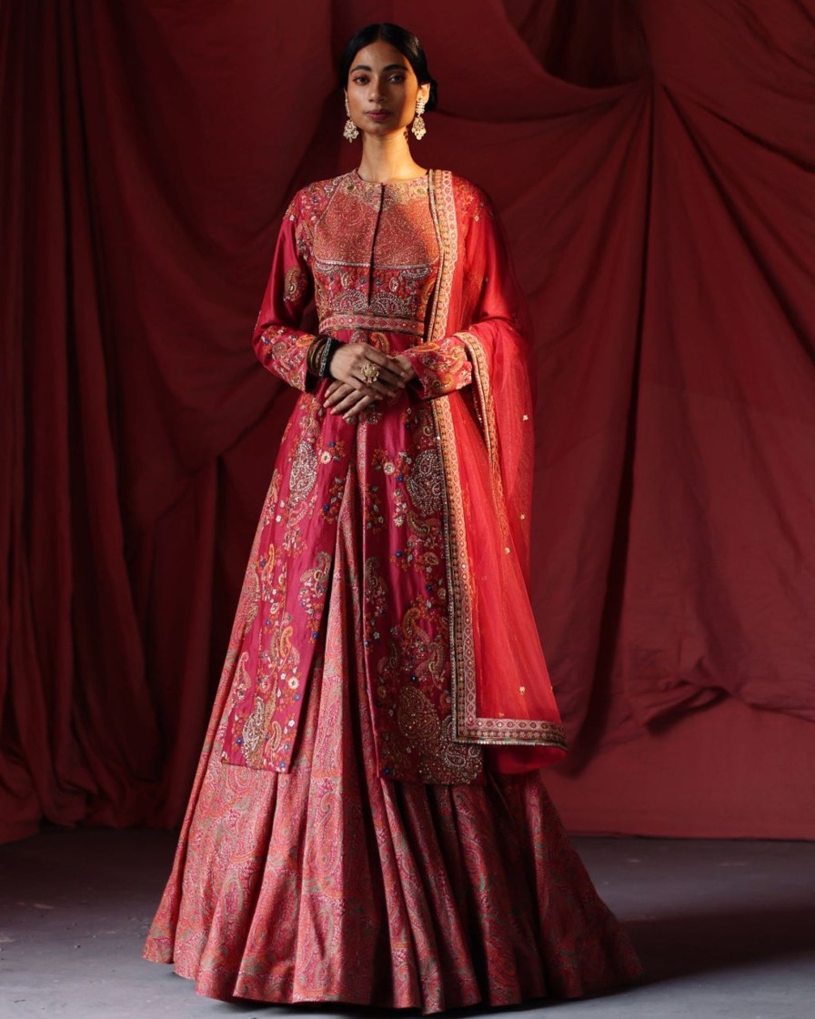 Bridal Petticoat Lane | Pink Embroidered Lehenga Jacket Set