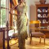 Womens Paulmi u0026 Harsh | Sage Green Printed Sari Set