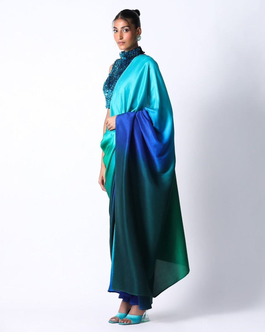 Womens 431-88 | Tasha Top With Ombre Masai Godet Sari