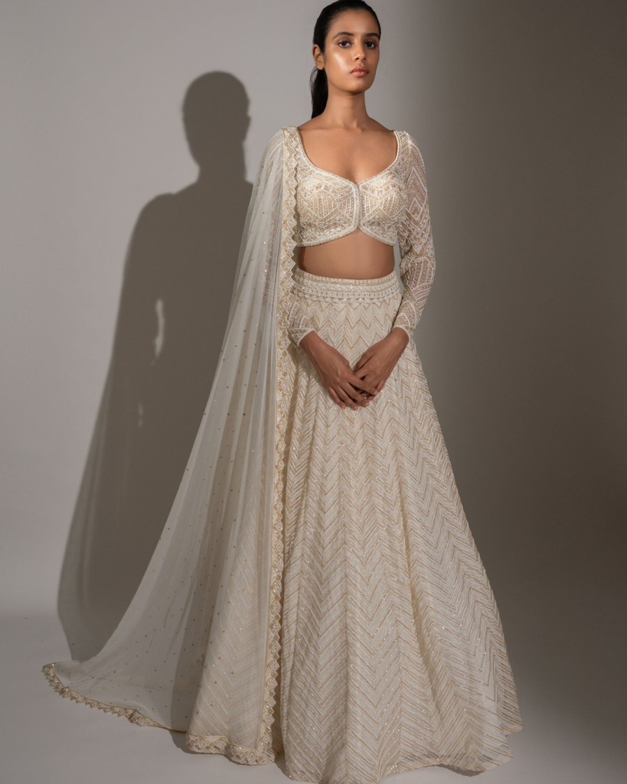 Womens Ritika Mirchandani | Ivory Vera Lehenga Set