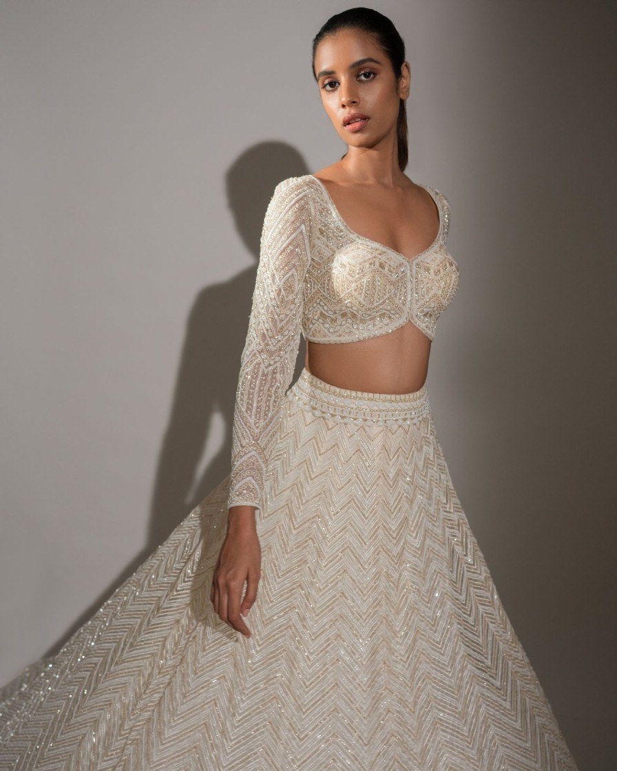 Womens Ritika Mirchandani | Ivory Vera Lehenga Set