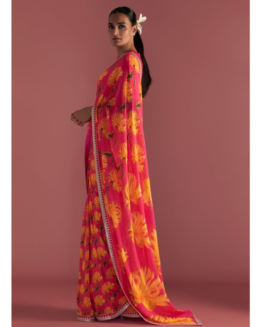 Womens House of Masaba | Berry Pink Mist Sari