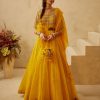 Womens Bhumika Sharma | Yellow Organza Anarkali Set