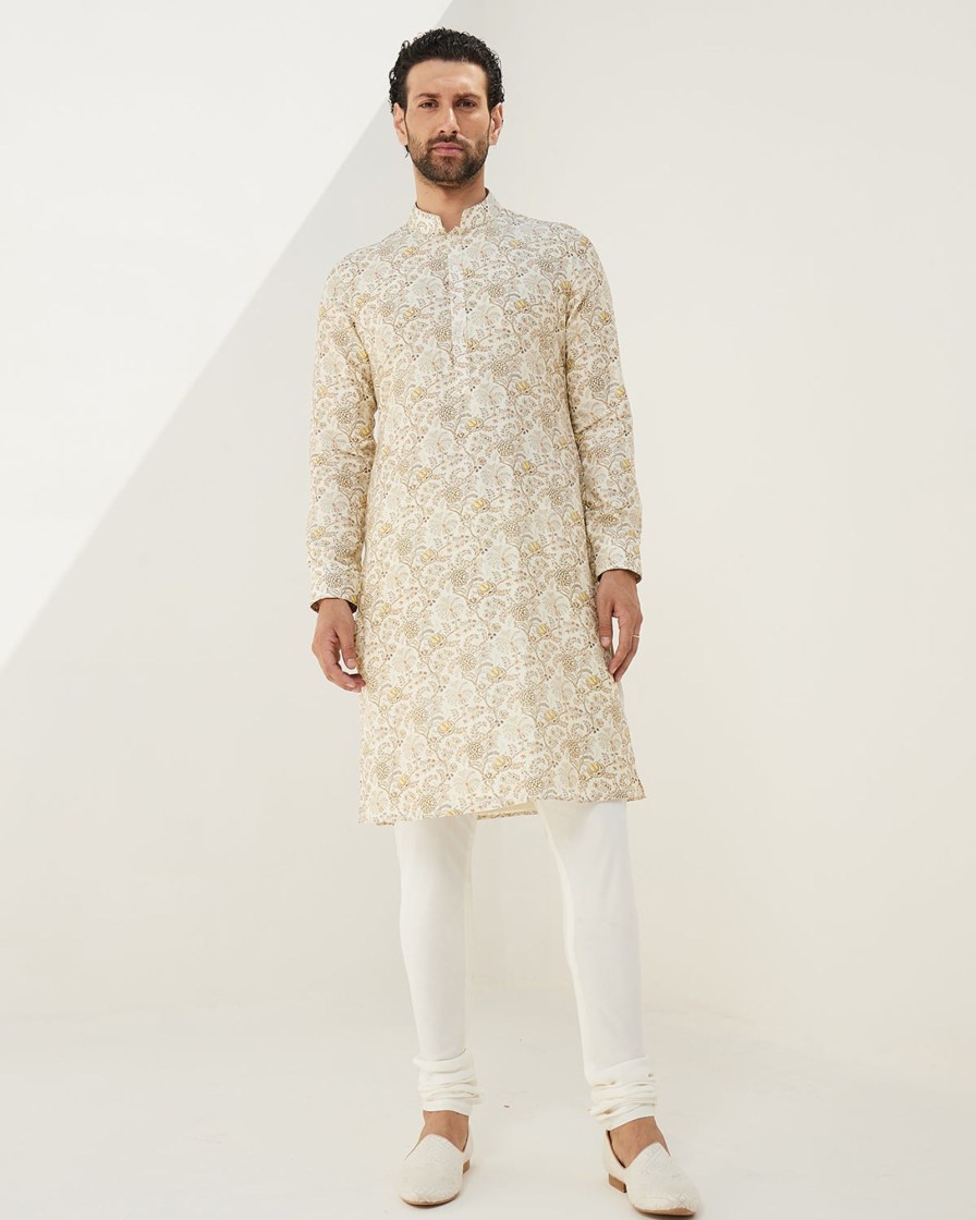 Mens Arjan Dugal | Lemon Berry Kurta Set