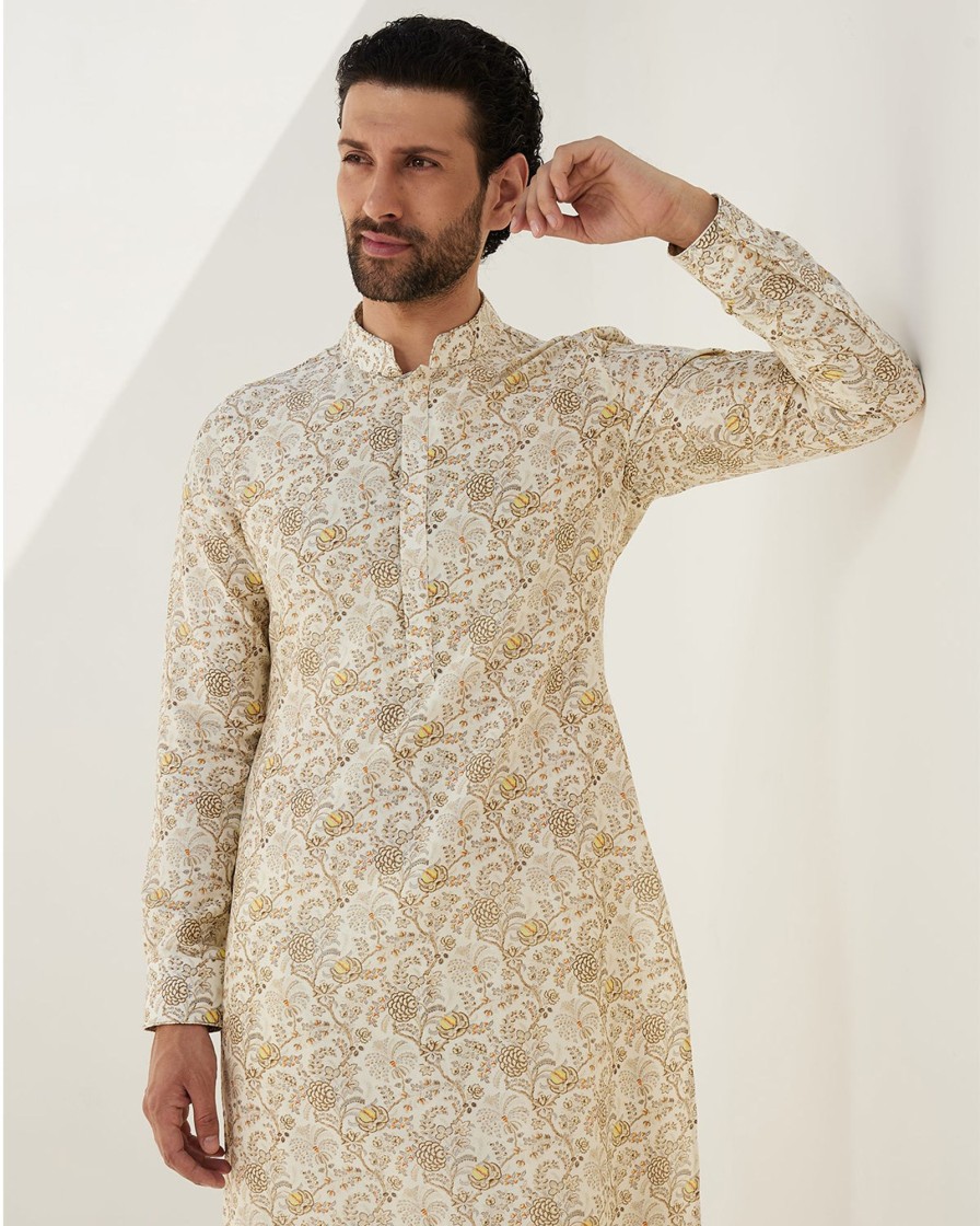 Mens Arjan Dugal | Lemon Berry Kurta Set