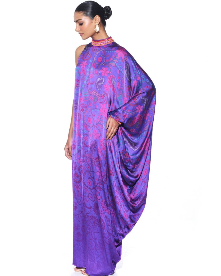 Womens Siddhartha Bansal | Royal Purple One Shoulder Dress