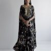 Womens Arpita Mehta | Black Floral Print Cape Set