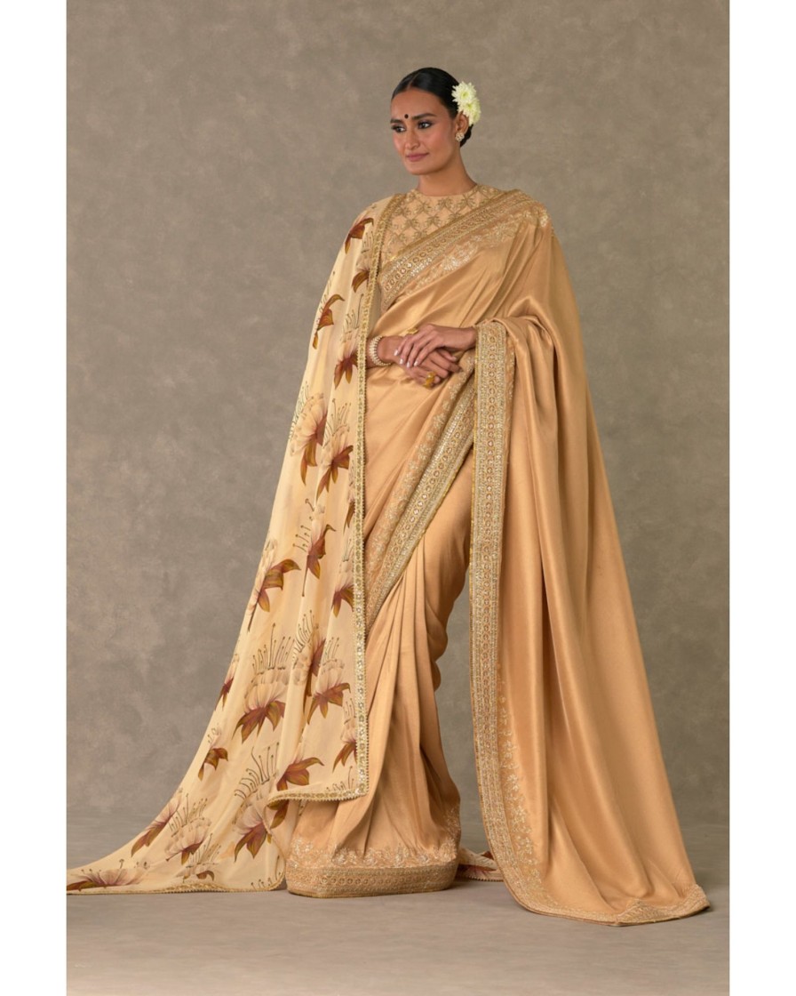 Womens House of Masaba | Beige 'Madakal Chidiya' Sari Set