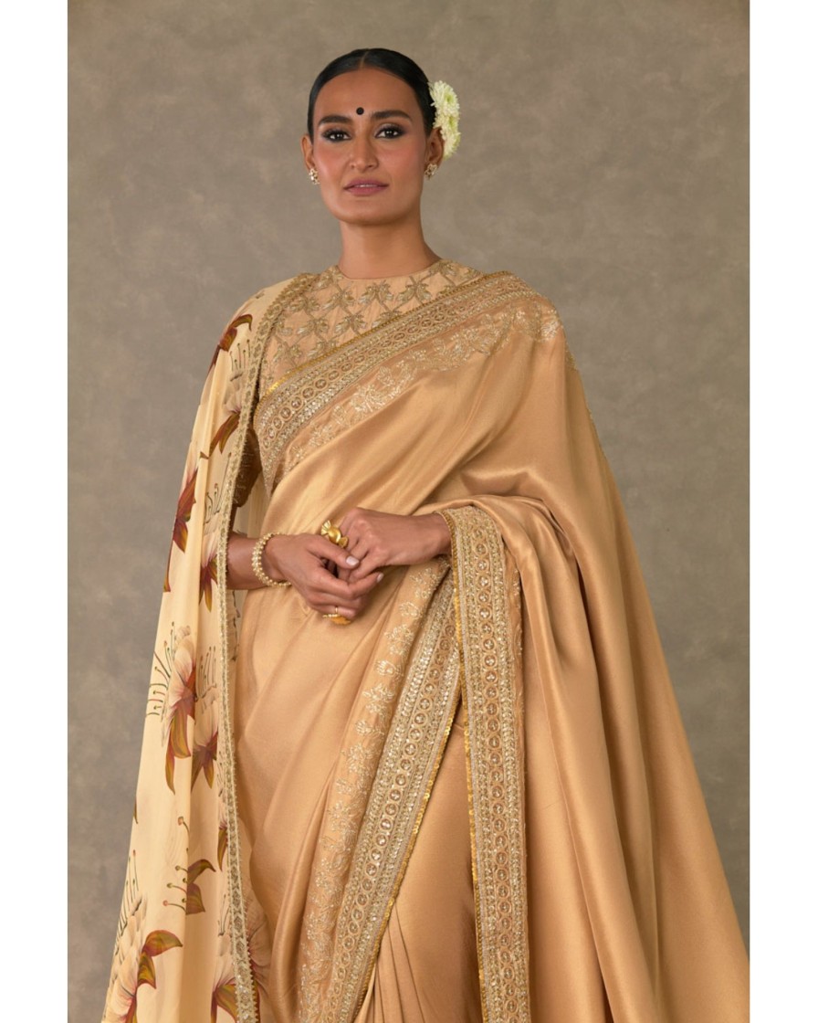 Womens House of Masaba | Beige 'Madakal Chidiya' Sari Set