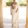 Womens Arpita Mehta | Coconut U0026 Rose Gold Embroidered Sari Set