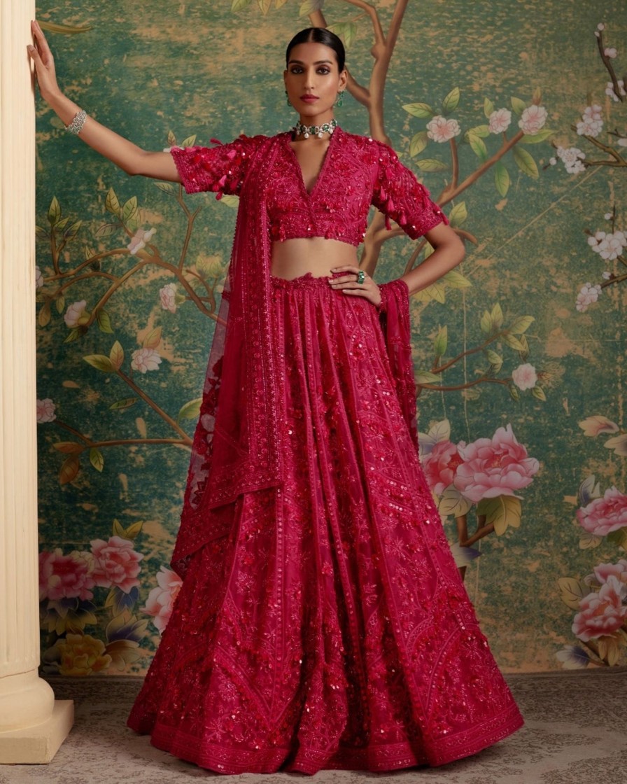 Bridal Ridhi Mehra | Deep Fuchsia Dream Lehenga Set