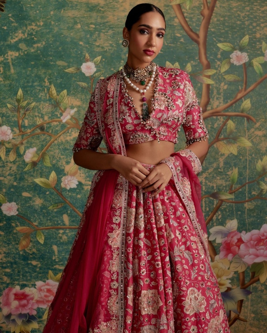 Bridal Ridhi Mehra | Royal Fuchsia Print Starlet Lehenga Set