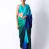 Womens 431-88 | Fringe Pallu Blouse With Ombre Masai Godet Sari