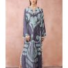 Womens Payal Singhal | Aqua And Purple Uzbek Print Kaftan