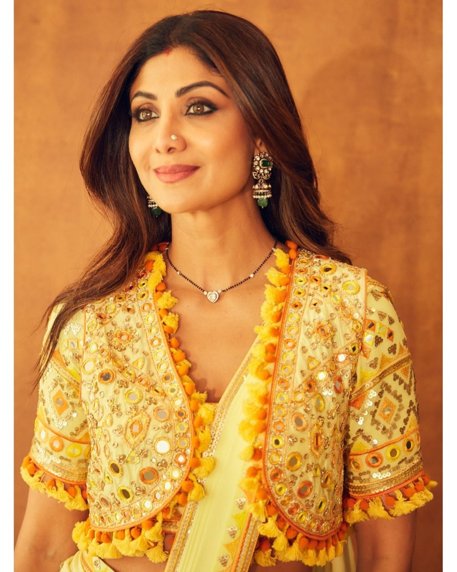 Womens Gopi Vaid | Shilpa Shetty Saree With Jacket