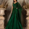 Womens Ritika Mirchandani | Emerald Green Agafya Lehenga Sari Set