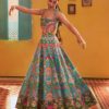 Womens Siddhartha Bansal | Hawaiian Teal Embroidered Corset Gown