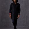 Mens Arjan Dugal | Black And Navy Kurta Set