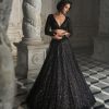 Womens Seema Gujral | Black Sequin Lehenga Set