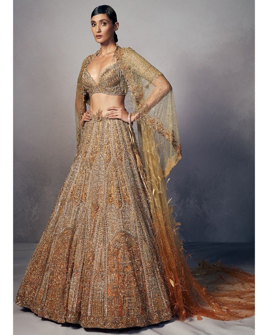 Womens Dolly J | Emma Shimmer Tulle Bridal Lehenga U0026 Cape Set